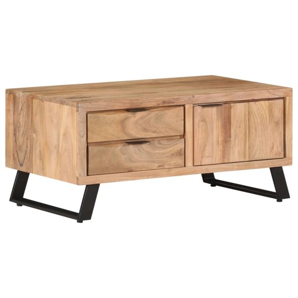 Coffee Table 90x50x40 cm Solid Acacia Wood with Live Edges