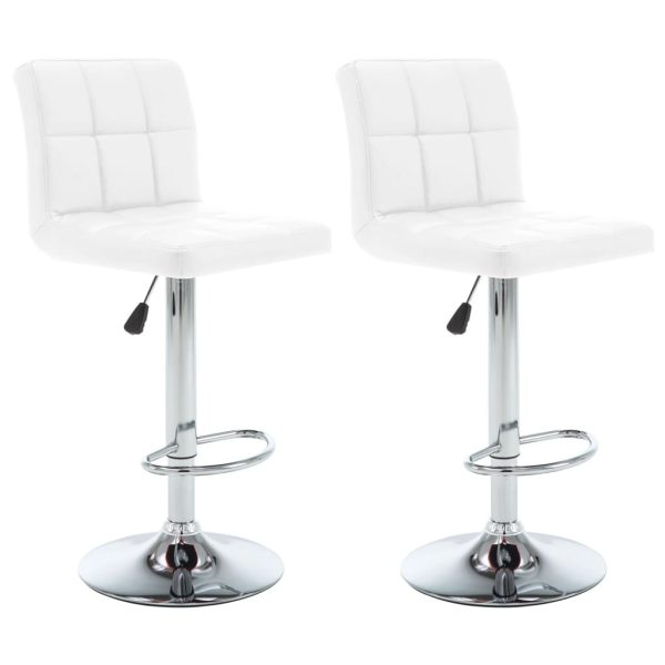 Bar Stools 2 pcs Faux Leather – White