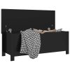Storage Box with Cushion High Gloss Black 105x40x45 cm Chipboard