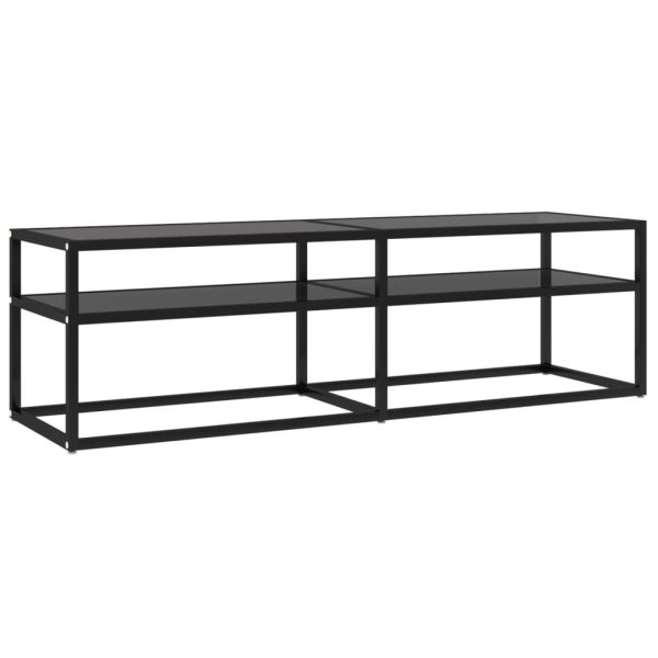 Bozeman TV Cabinet Transparent Tempered Glass – 140x40x40.5 cm, Black