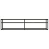 Bozeman TV Cabinet Transparent Tempered Glass – 180x40x40.5 cm, Black and Black Marble