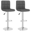 Bar Stools 2 pcs Dark Grey Fabric