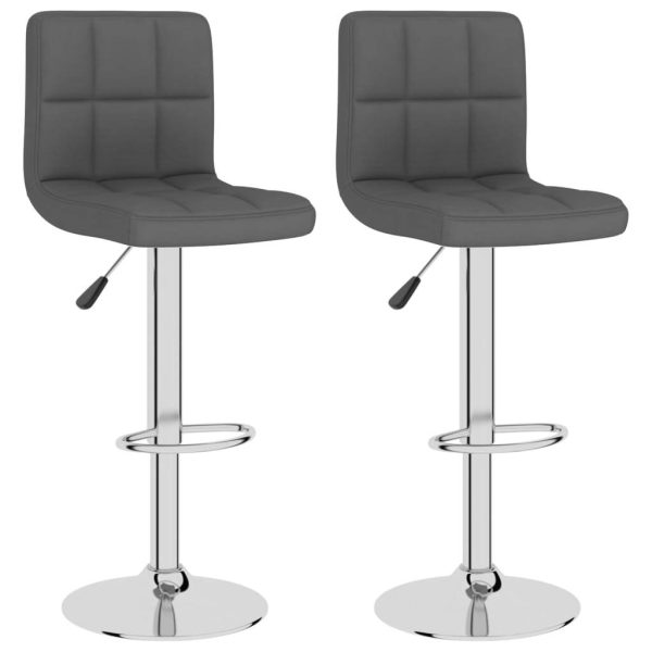 Bar Stools 2 pcs Dark Grey Fabric