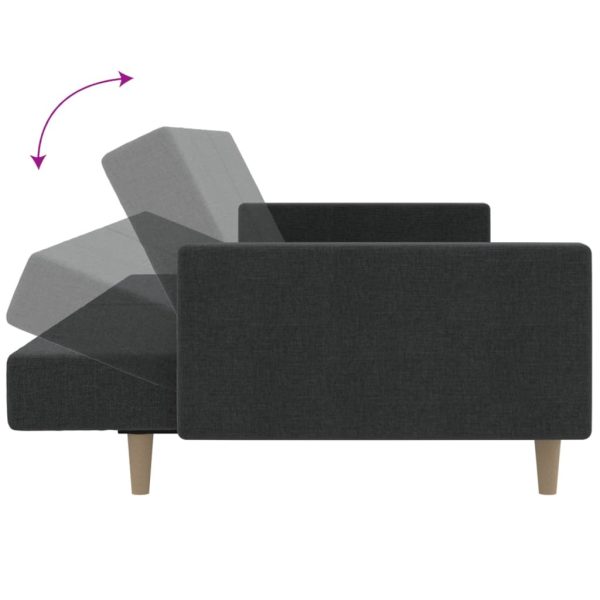 Wanilla 2-Seater Sofa Bed Dark Grey Fabric