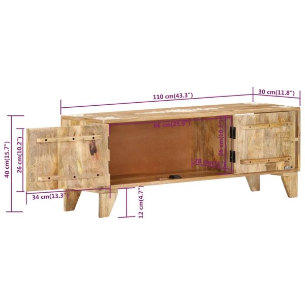 Cullman TV Cabinet 110x30x40 cm Solid Wood Mango