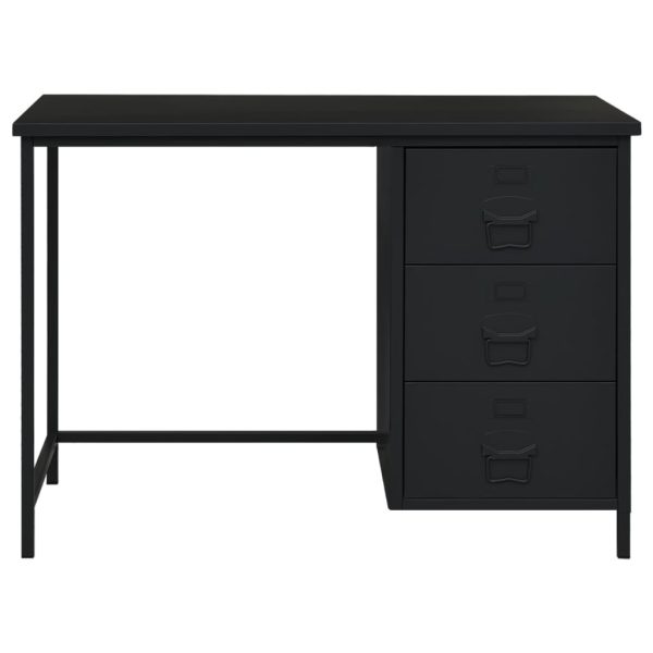 Industrial Desk with Drawers 105x52x75 cm Steel – Black