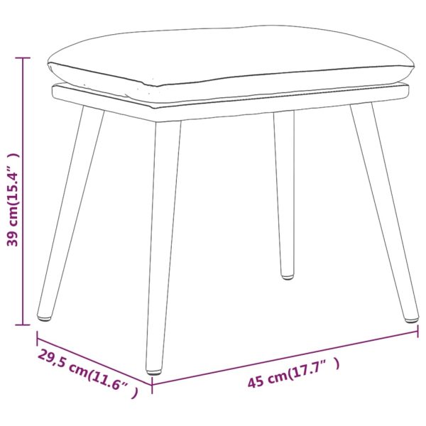 Footstool Light Grey 45×29.5×39 cm Velvet
