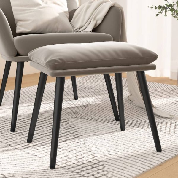 Footstool Light Grey 45×29.5×39 cm Velvet