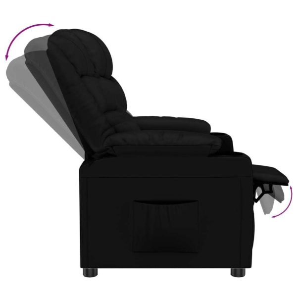 Recliner Chair Black Faux Leather