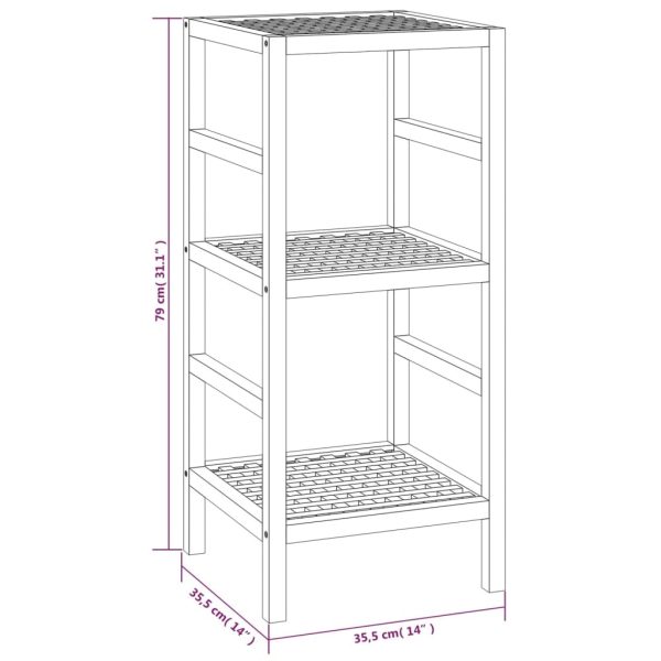 Bathroom Shelf 35.5×35.5×79 cm Solid Wood Walnut