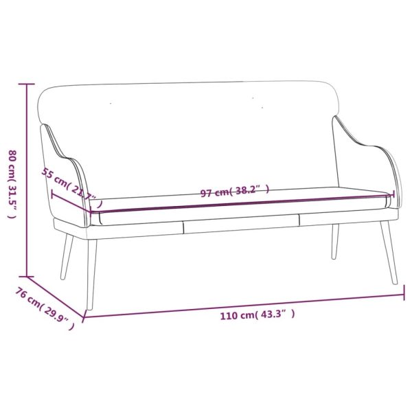 Bench Black 110x76x80 cm Faux Leather