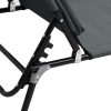 Folding Sun Lounger Oxford Fabric and Powder-coated Steel – Grey