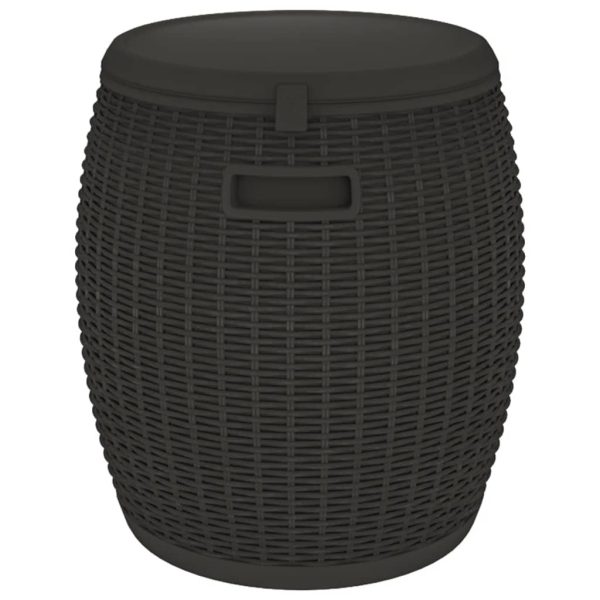 4-in-1 Garden Storage Box Black Polypropylene