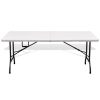 Folding Garden Table White 180x75x74 cm HDPE