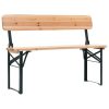 Folding Beer Table with 2 Benches 118 cm Fir Wood