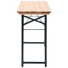 Folding Beer Table with 2 Benches 118 cm Fir Wood