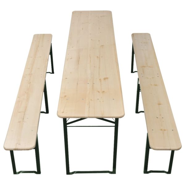 Folding Beer Table with 2 Benches 220 cm Fir Wood