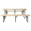 Folding Beer Table with 2 Benches 220 cm Fir Wood