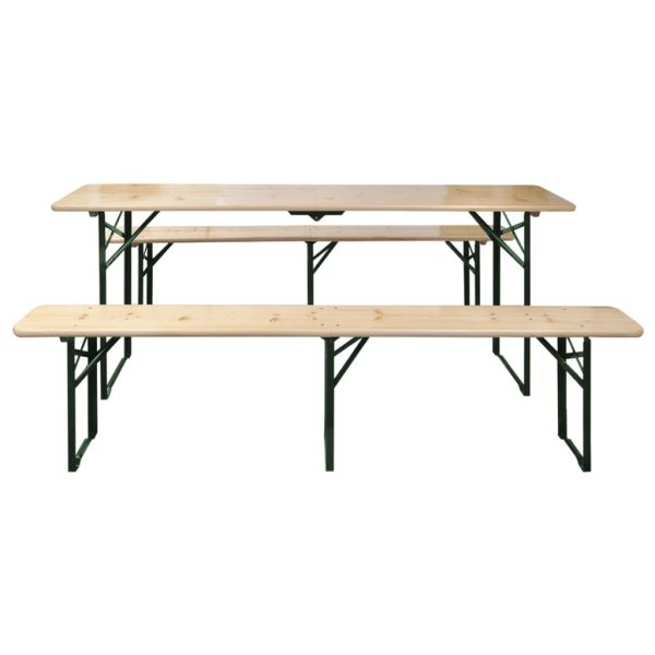 Folding Beer Table with 2 Benches 220 cm Fir Wood