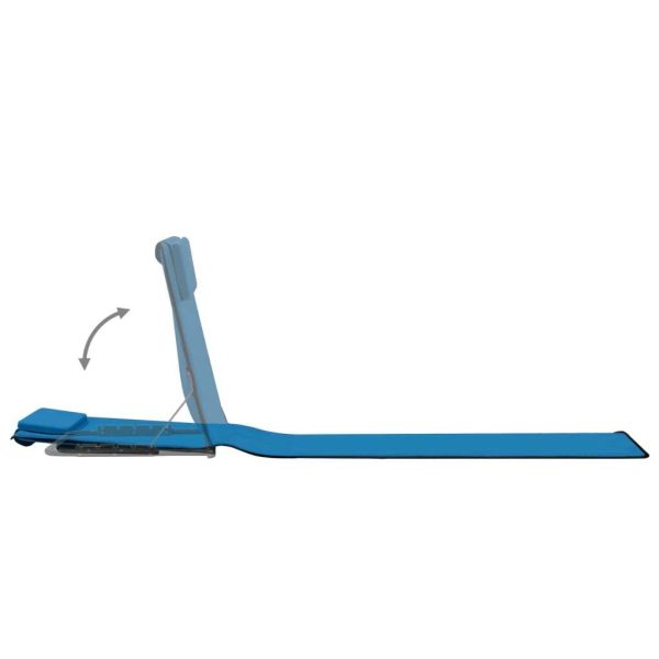Folding Beach Mats 2 pcs Steel and Fabric – Blue