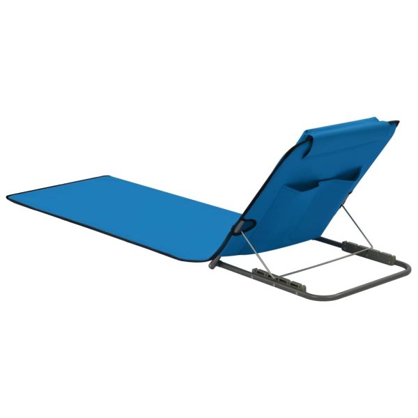 Folding Beach Mats 2 pcs Steel and Fabric – Blue