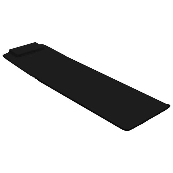 Folding Beach Mats 2 pcs Steel and Fabric – Black