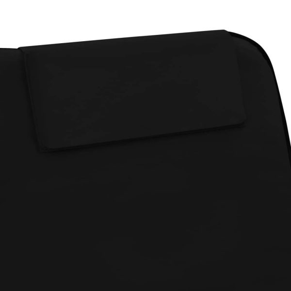 Folding Beach Mats 2 pcs Steel and Fabric – Black