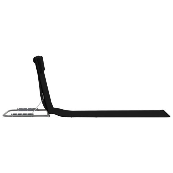 Folding Beach Mats 2 pcs Steel and Fabric – Black