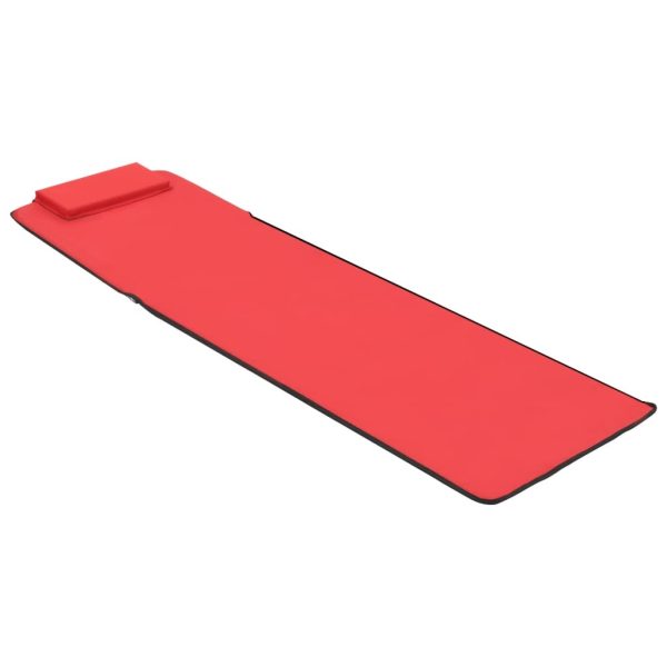 Folding Beach Mats 2 pcs Steel and Fabric – Red