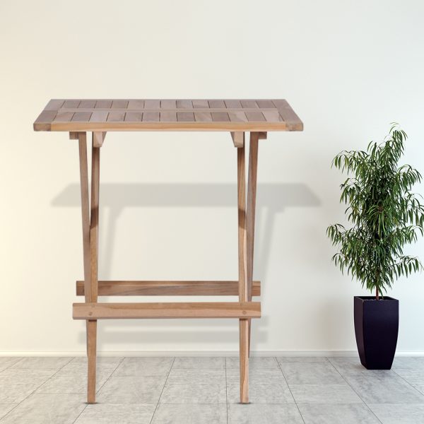 Folding Bistro Table 60x60x65 cm Solid Teak Wood