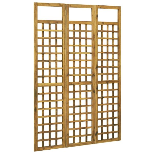 Hulton 3-Panel Room Divider/Trellis Solid Acacia Wood 120×170 cm