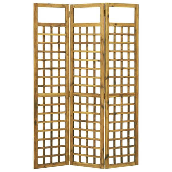 Hulton 3-Panel Room Divider/Trellis Solid Acacia Wood 120×170 cm