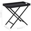 Folding Table Black 80x45x75 cm Poly Rattan