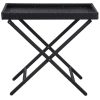 Folding Table Black 80x45x75 cm Poly Rattan