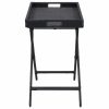 Folding Table Black 80x45x75 cm Poly Rattan