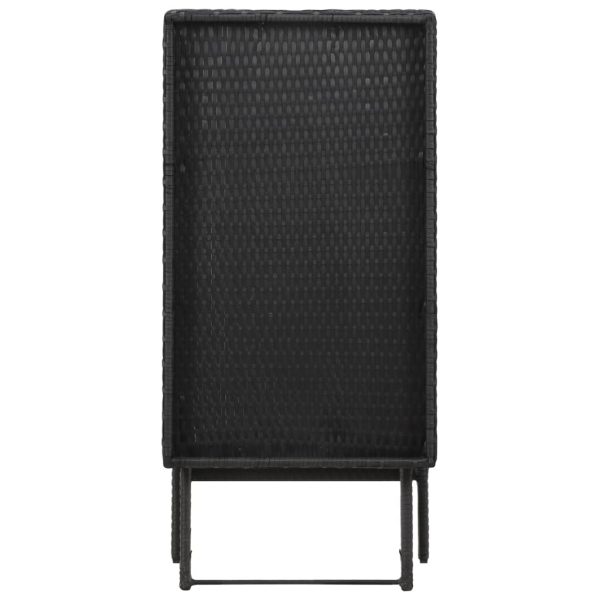 Folding Table Black 80x45x75 cm Poly Rattan