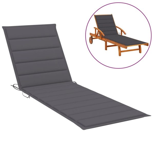 Sunlounger Cushion Anthracite 190x60x4 cm