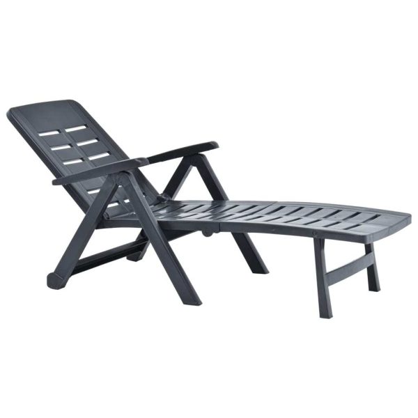 Folding Sun Lounger Plastic – Anthracite