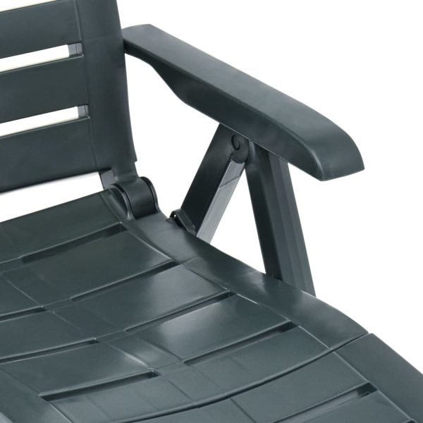 Folding Sun Lounger Plastic – Green