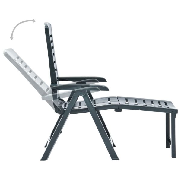 Folding Sun Lounger Plastic – Green