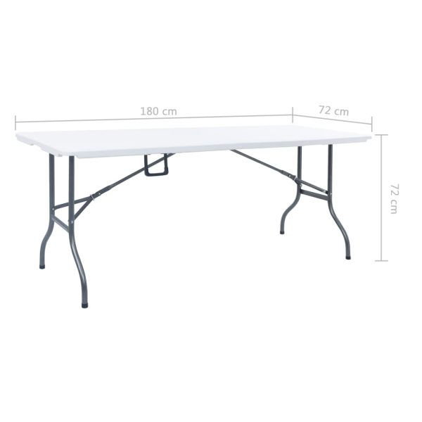 Folding Garden Table White 180x72x72 cm HDPE