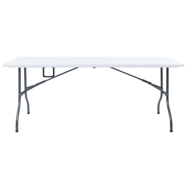 Folding Garden Table White 180x72x72 cm HDPE