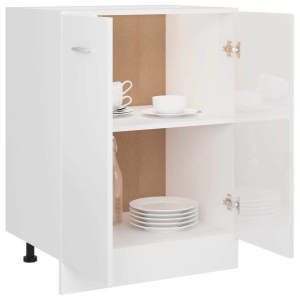 Bottom Cabinet High Gloss White 60x46x81.5 cm Engineered Wood