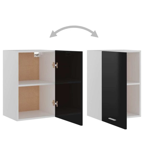 Hanging Cabinet High Gloss Black 39.5x31x60 cm Chipboard