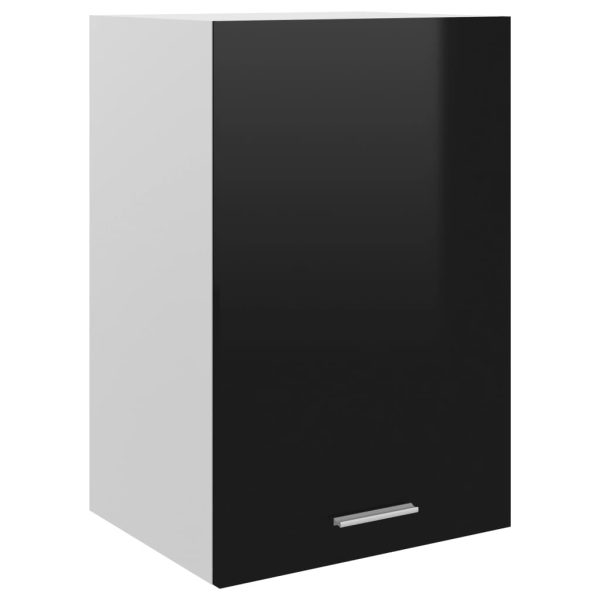 Hanging Cabinet High Gloss Black 39.5x31x60 cm Chipboard