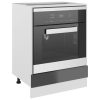 Oven Cabinet High Gloss Grey 60x46x81.5 cm Engineered Wood