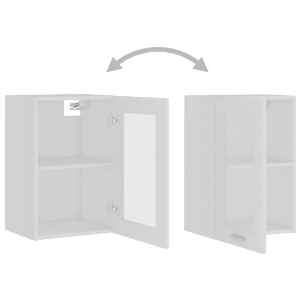 Hanging Glass Cabinet White 40x31x60 cm Chipboard