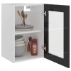 Hanging Glass Cabinet High Gloss Black 40x31x60 cm Chipboard