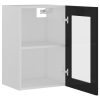 Hanging Glass Cabinet High Gloss Black 40x31x60 cm Chipboard