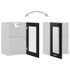 Hanging Glass Cabinet High Gloss Black 40x31x60 cm Chipboard